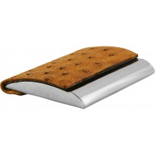 Genuine ostrich leather card case OSCARD006 Tan