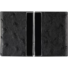 Genuine ostrich leather card case OSCARD008 Black