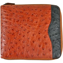 Genuine ostrich leather CD / DVD disks holder OSCD1-003A Peanut
