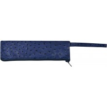 Genuine ostrich leather jewelry pouch OSJP001S Midnight Blue