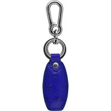 Genuine ostrich leather key ring OSKH50 Blue