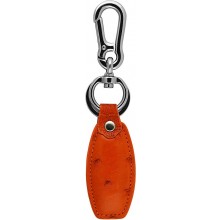 Genuine ostrich leather key ring OSKH50 Orange