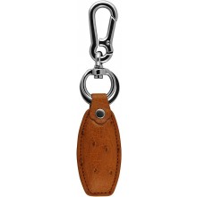 Genuine ostrich leather key ring OSKH50 Tan