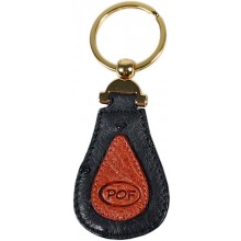 Genuine ostrich leather key ring OSKR2-002A Black / Peanut