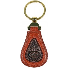 Genuine ostrich leather key ring OSKR2-002A Peanut / Brown