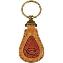 Genuine ostrich leather key ring OSKR2-002A Tan / Peanut