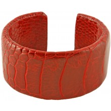 Genuine ostrich leather bracelet OSL-BR30 Red