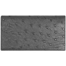 Genuine ostrich leather long wallet OSLW101 Black