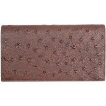 Genuine ostrich leather wallet OSLW101 Brown