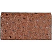 Genuine ostrich leather exclusive wallet OSLW801E Peanut