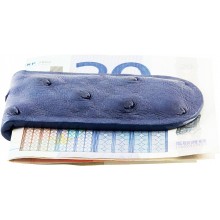 Genuine ostrich leather money clip OSMCLIP01 Midnight Blue