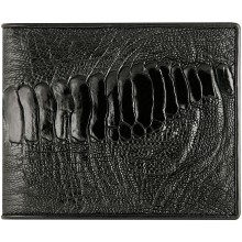 Genuine ostrich leather wallet OSOL04 Black