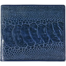 Genuine ostrich leather wallet OSOL04 Blue