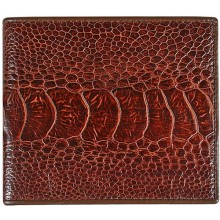 Genuine ostrich leather wallet OSOL04 Brown