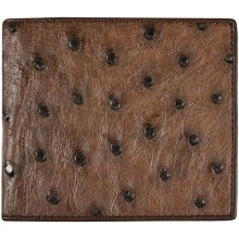 Genuine ostrich leather wallet OSSW003 Brown