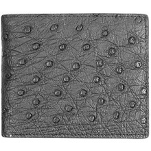 Genuine ostrich leather exclusive wallet OSSW501E Black