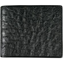 Genuine ostrich leather exclusive wallet OSSW516E Black