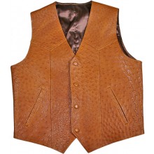 Genuine ostrich leather vest OSVEST001