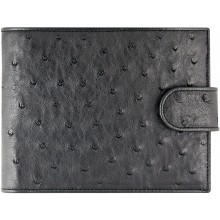 Genuine ostrich leather wallet OSSW100T Black