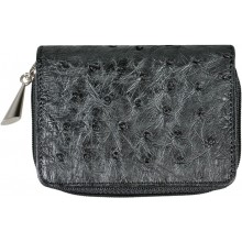 Genuine ostrich leather exclusive wallet OSW2-005A Black