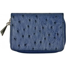 Genuine ostrich leather exclusive wallet OSW2-005A Midnight Blue