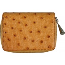 Genuine ostrich leather exclusive wallet OSW2-005A Tan
