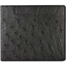 Genuine ostrich leather wallet OSW2-100A Black