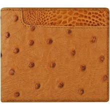 Genuine ostrich leather wallet OSW2-100A Tan