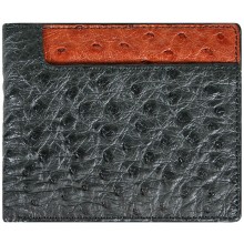 Genuine ostrich leather wallet OSW2-580A Black