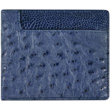 Genuine ostrich leather wallet OSW2-580A Midnight Blue