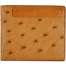 Genuine ostrich leather wallet OSW2-580A Tan