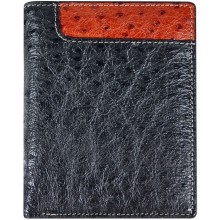 Genuine ostrich leather wallet OSW2-700A Black