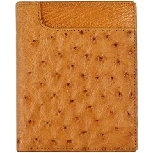 Genuine ostrich leather wallet OSW2-700A Tan