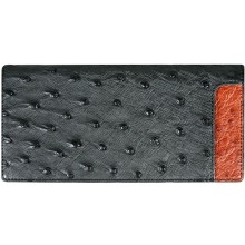 Genuine ostrich leather wallet OSW2-875A Black