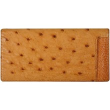 Genuine ostrich leather wallet OSW2-875A Tan
