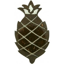 Coconut shell with sterling silver inlay pin P520