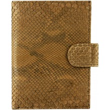 Genuine python leather passport wallet PANW50PT Brown
