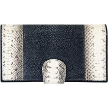 Genuine snake and stingray leather wallet PATW130PIN-ST Natural / Grey