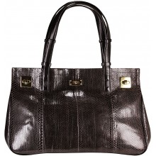 Genuine snake leather bag PBG8215SSN Dark Brown