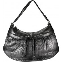 Genuine python snake leather bag PBG881PT Matte Black