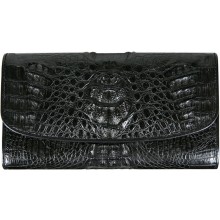 Genuine alligator leather wallet PCM03 Black