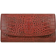 Genuine alligator leather wallet PCM03 Burgundy