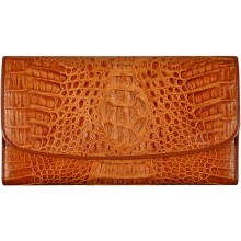 Genuine alligator leather long wallet PCM03 Tan