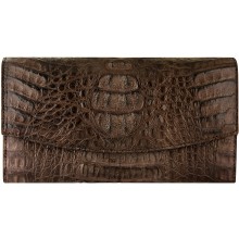 Genuine alligator leather wallet PCM04 Brown