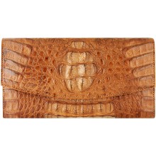 Genuine alligator leather wallet PCM04 Tan