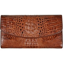 Genuine alligator leather wallet PCM05 Brown