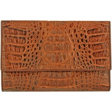 Genuine alligator leather wallet PCM800 Brown