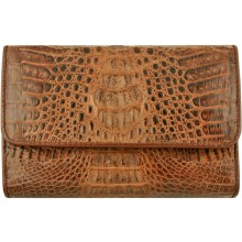 Genuine alligator leather long wallet PCM814 Brown