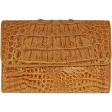 Genuine alligator leather wallet PCM81-1 Peanut