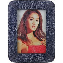 Genuine stingray sanded leather photo frame PH01-SA Blue